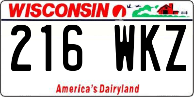 WI license plate 216WKZ