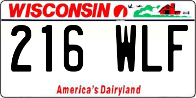 WI license plate 216WLF