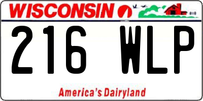 WI license plate 216WLP