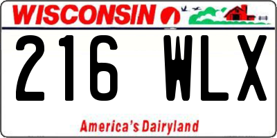 WI license plate 216WLX