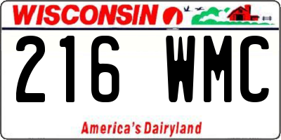 WI license plate 216WMC
