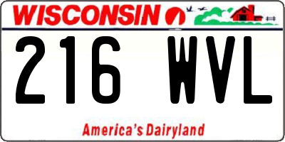 WI license plate 216WVL