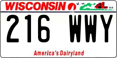 WI license plate 216WWY