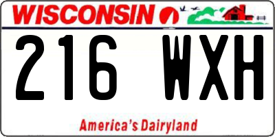 WI license plate 216WXH