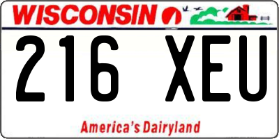 WI license plate 216XEU