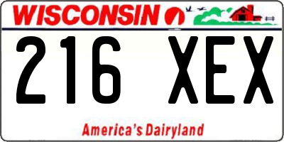 WI license plate 216XEX