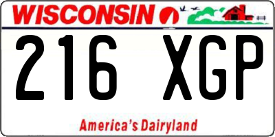 WI license plate 216XGP