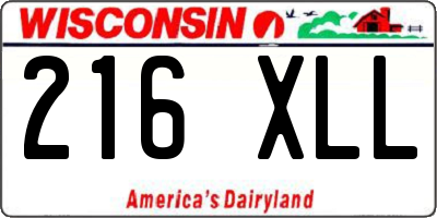 WI license plate 216XLL