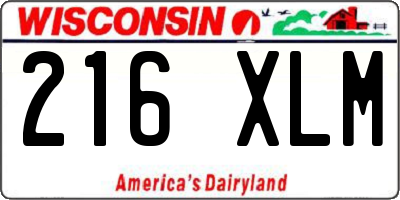 WI license plate 216XLM