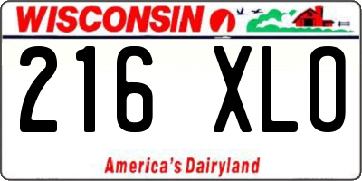 WI license plate 216XLO