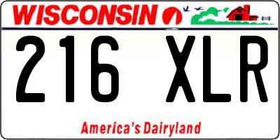 WI license plate 216XLR