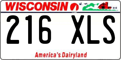 WI license plate 216XLS