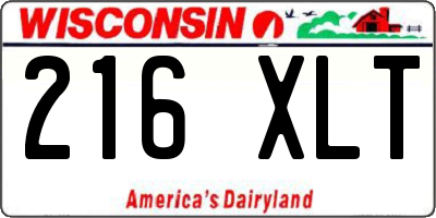 WI license plate 216XLT