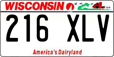 WI license plate 216XLV