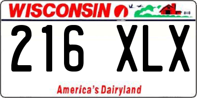 WI license plate 216XLX