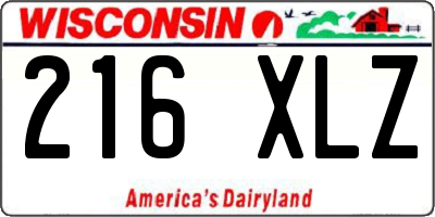 WI license plate 216XLZ