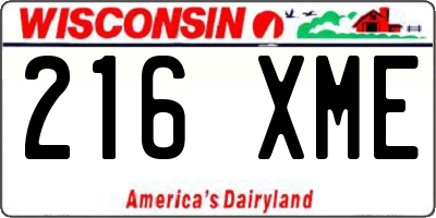 WI license plate 216XME