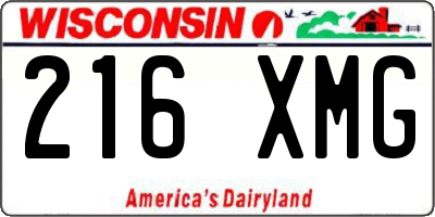 WI license plate 216XMG