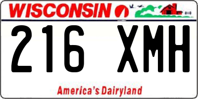WI license plate 216XMH