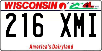 WI license plate 216XMI