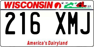 WI license plate 216XMJ