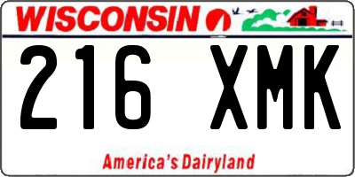 WI license plate 216XMK