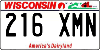 WI license plate 216XMN
