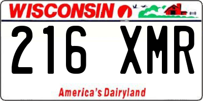 WI license plate 216XMR