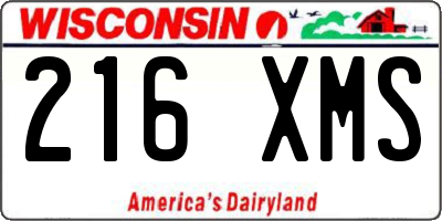 WI license plate 216XMS