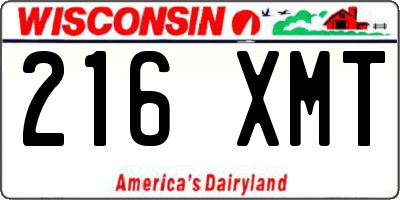 WI license plate 216XMT