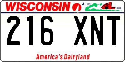 WI license plate 216XNT