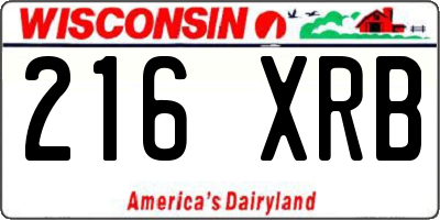 WI license plate 216XRB