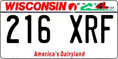WI license plate 216XRF