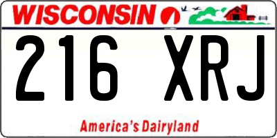 WI license plate 216XRJ