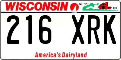 WI license plate 216XRK