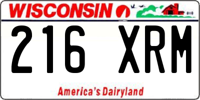 WI license plate 216XRM