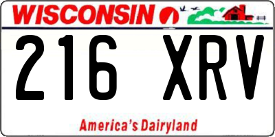 WI license plate 216XRV