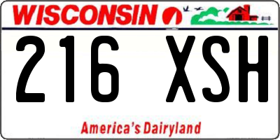 WI license plate 216XSH