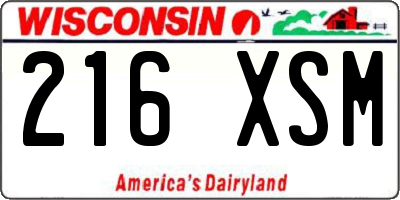 WI license plate 216XSM