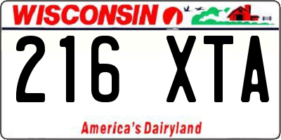 WI license plate 216XTA