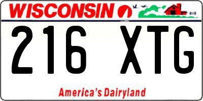 WI license plate 216XTG