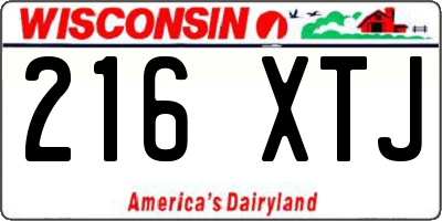 WI license plate 216XTJ