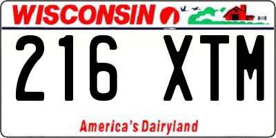 WI license plate 216XTM