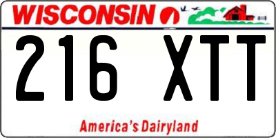 WI license plate 216XTT