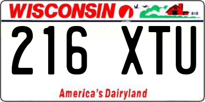 WI license plate 216XTU