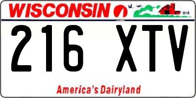 WI license plate 216XTV