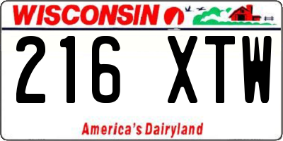 WI license plate 216XTW