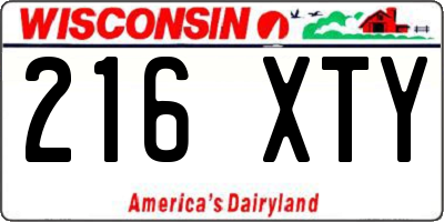 WI license plate 216XTY