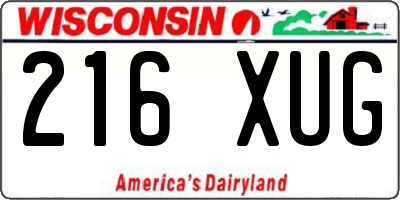 WI license plate 216XUG