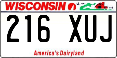 WI license plate 216XUJ
